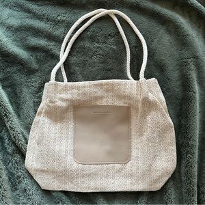 Cream Straw Tote Bag
